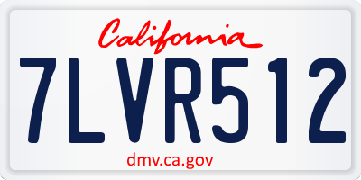 CA license plate 7LVR512