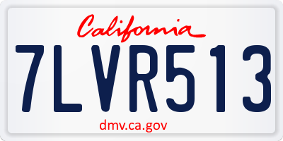 CA license plate 7LVR513
