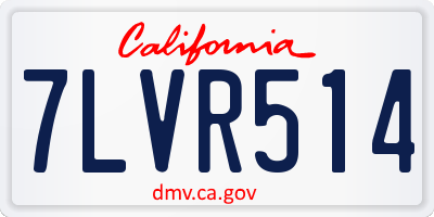 CA license plate 7LVR514