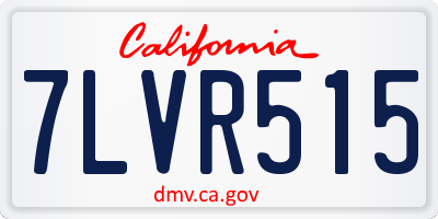 CA license plate 7LVR515