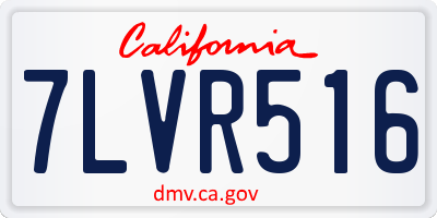 CA license plate 7LVR516