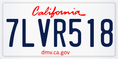CA license plate 7LVR518