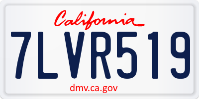 CA license plate 7LVR519