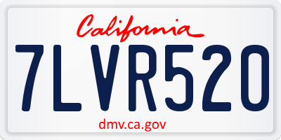 CA license plate 7LVR520