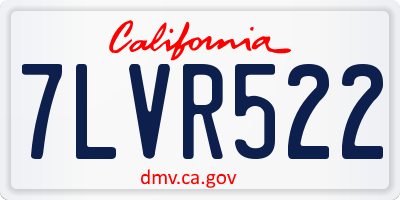 CA license plate 7LVR522
