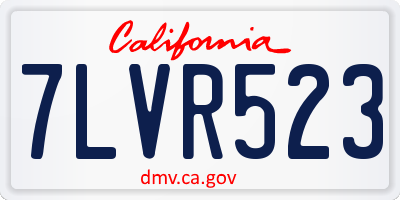 CA license plate 7LVR523