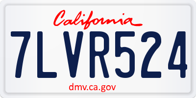 CA license plate 7LVR524