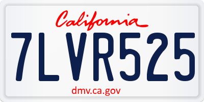 CA license plate 7LVR525