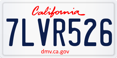 CA license plate 7LVR526