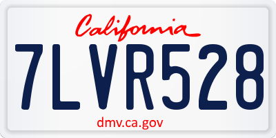 CA license plate 7LVR528