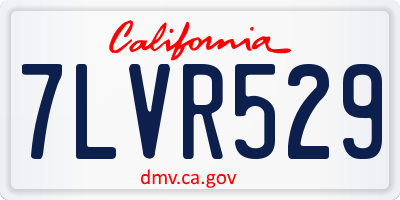 CA license plate 7LVR529