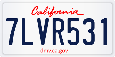 CA license plate 7LVR531