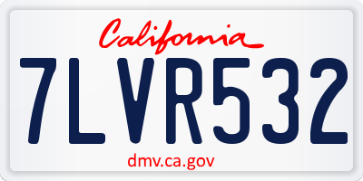 CA license plate 7LVR532
