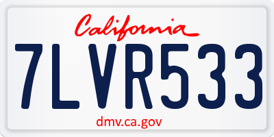 CA license plate 7LVR533