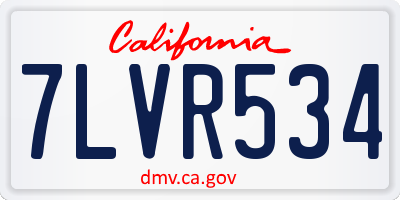 CA license plate 7LVR534