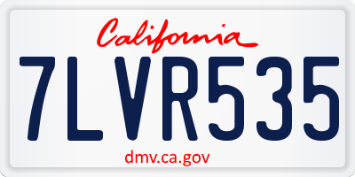 CA license plate 7LVR535