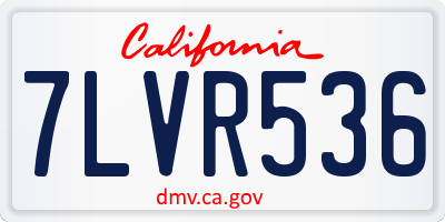 CA license plate 7LVR536