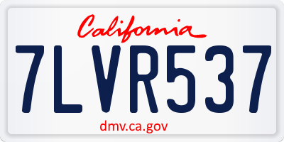 CA license plate 7LVR537