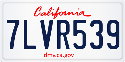 CA license plate 7LVR539