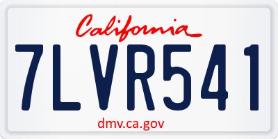 CA license plate 7LVR541