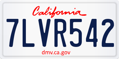 CA license plate 7LVR542