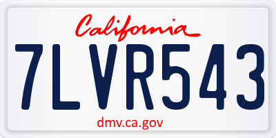 CA license plate 7LVR543