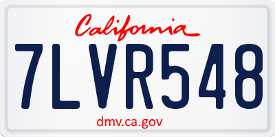 CA license plate 7LVR548