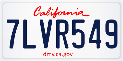 CA license plate 7LVR549