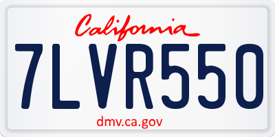CA license plate 7LVR550