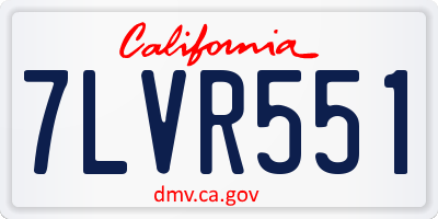 CA license plate 7LVR551