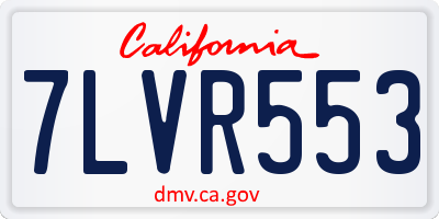 CA license plate 7LVR553