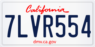 CA license plate 7LVR554