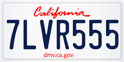 CA license plate 7LVR555
