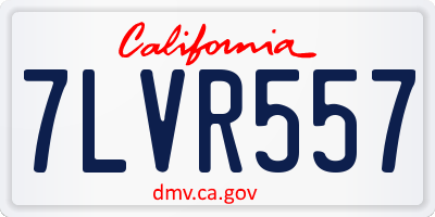 CA license plate 7LVR557