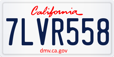 CA license plate 7LVR558
