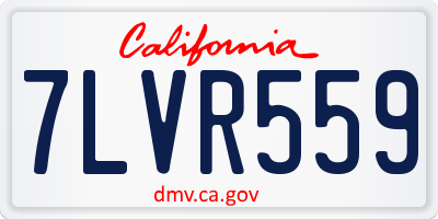 CA license plate 7LVR559