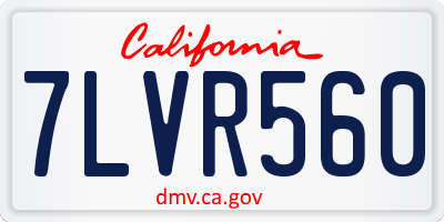 CA license plate 7LVR560