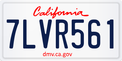 CA license plate 7LVR561