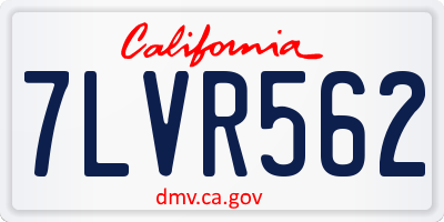 CA license plate 7LVR562
