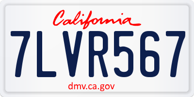 CA license plate 7LVR567