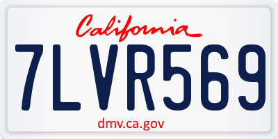 CA license plate 7LVR569
