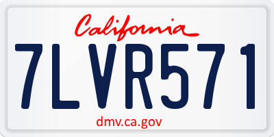 CA license plate 7LVR571