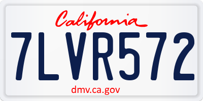 CA license plate 7LVR572