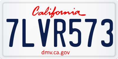 CA license plate 7LVR573