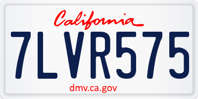 CA license plate 7LVR575