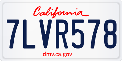 CA license plate 7LVR578