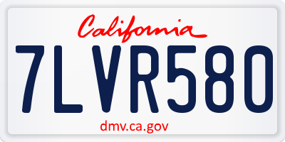 CA license plate 7LVR580