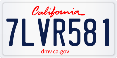 CA license plate 7LVR581