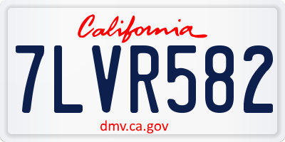 CA license plate 7LVR582