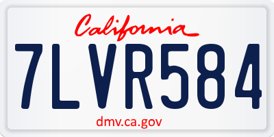 CA license plate 7LVR584